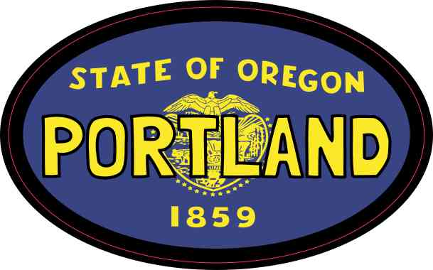 Oval Oregon Flag Portland Sticker