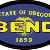 Oval Oregon Flag Bend Sticker