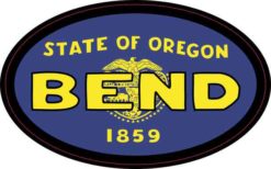 Oval Oregon Flag Bend Sticker