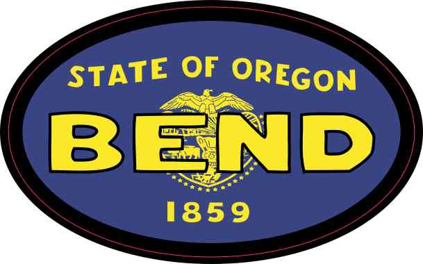 Oval Oregon Flag Bend Sticker