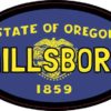 Oval Oregon Flag Hillsboro Sticker