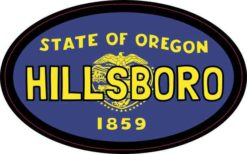 Oval Oregon Flag Hillsboro Sticker