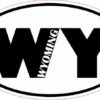 Oval WY Wyoming Sticker