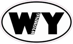 Oval WY Wyoming Sticker