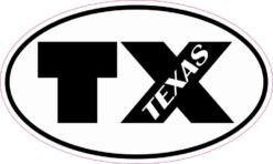 Oval TX Texas Sticker