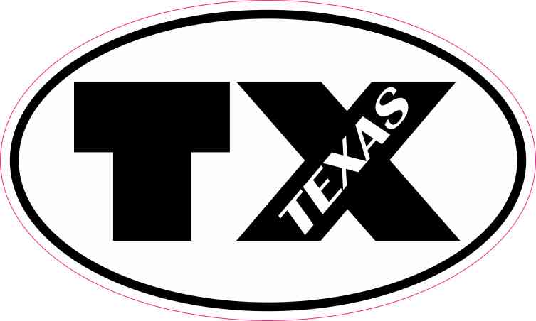 Oval TX Texas Sticker