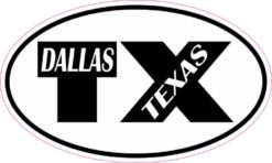 Oval TX Dallas Texas Sticker