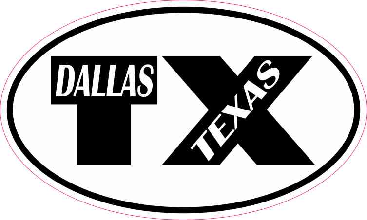 Oval TX Dallas Texas Sticker