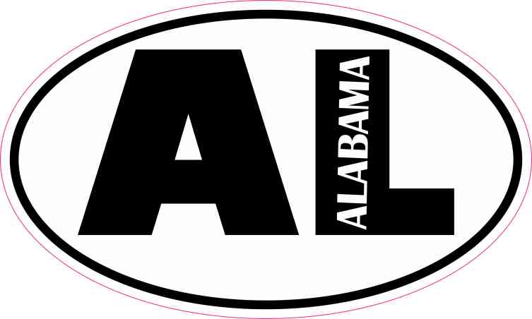 Oval AL Alabama Sticker