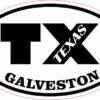 Oval TX Galveston Texas Sticker