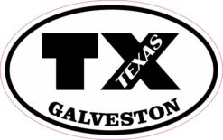 Oval TX Galveston Texas Sticker