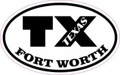 4in x 2.5in Oval TX Fort Worth Texas Sticker