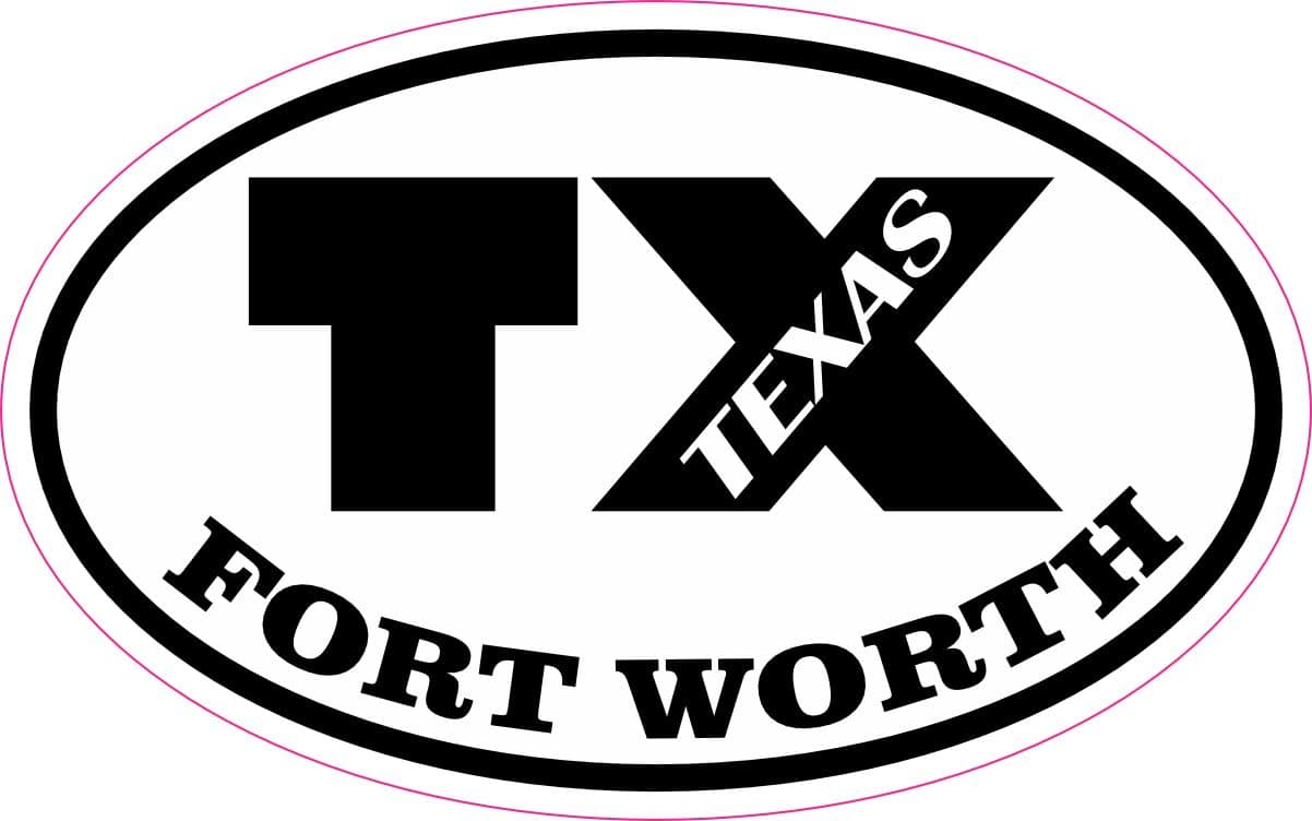 4in x 2.5in Oval TX Fort Worth Texas Sticker