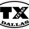 Oval TX Dallas Texas Sticker