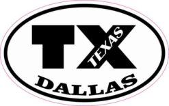 Oval TX Dallas Texas Sticker