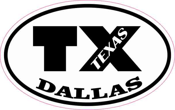 Oval TX Dallas Texas Sticker