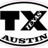 Oval TX Austin Texas Sticker