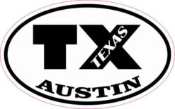 Oval TX Austin Texas Sticker