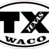 Oval TX Waco Texas Sticker
