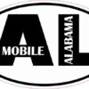 Oval AL Mobile Alabama Sticker