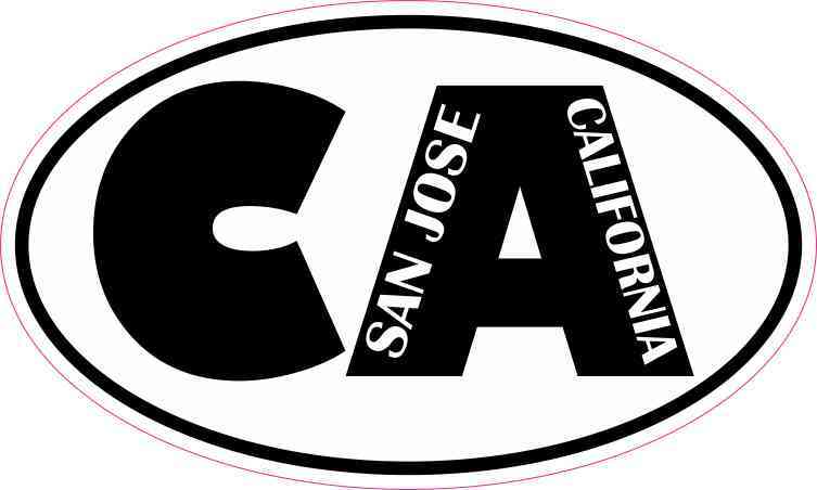 Oval CA San Jose California Sticker