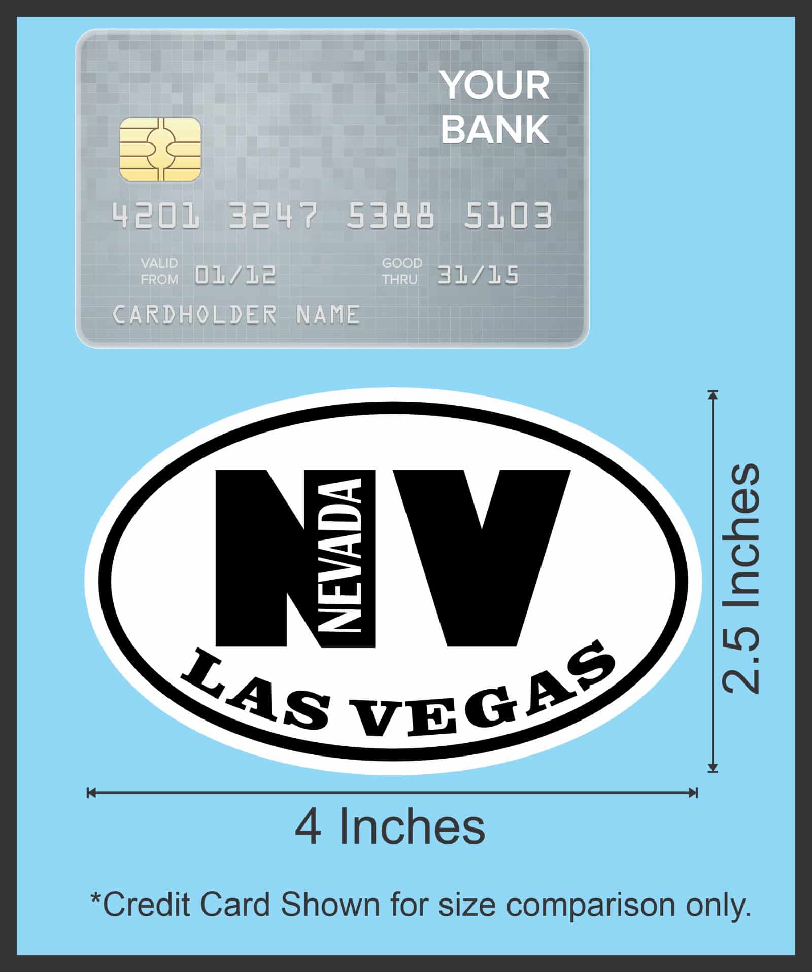 4in x 2.5in Oval NV Las Vegas Nevada Sticker