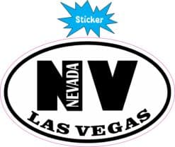4in x 2.5in Oval NV Las Vegas Nevada Sticker