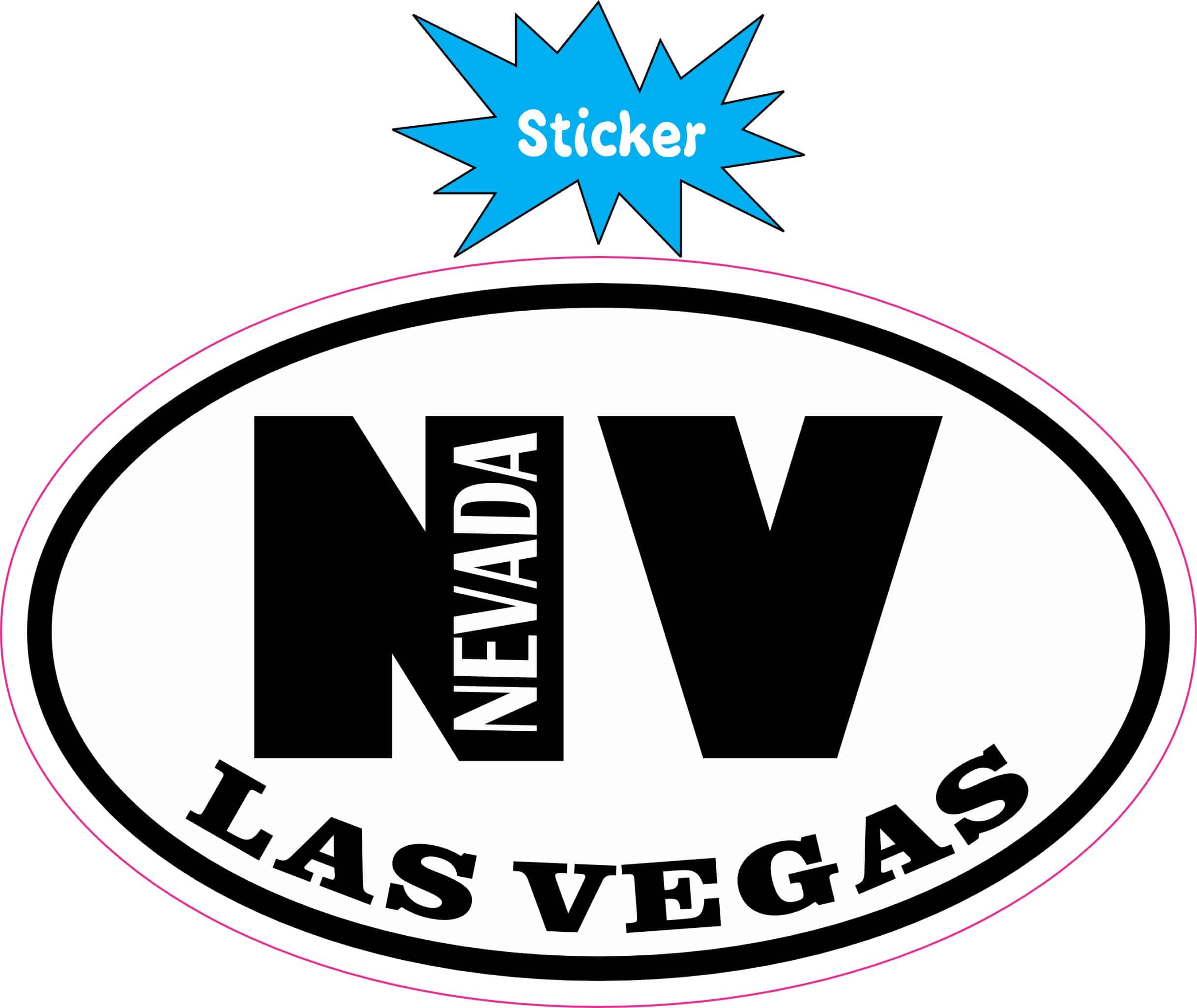 4in x 2.5in Oval NV Las Vegas Nevada Sticker