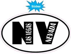 5in x 3in Oval NV Las Vegas Nevada Sticker