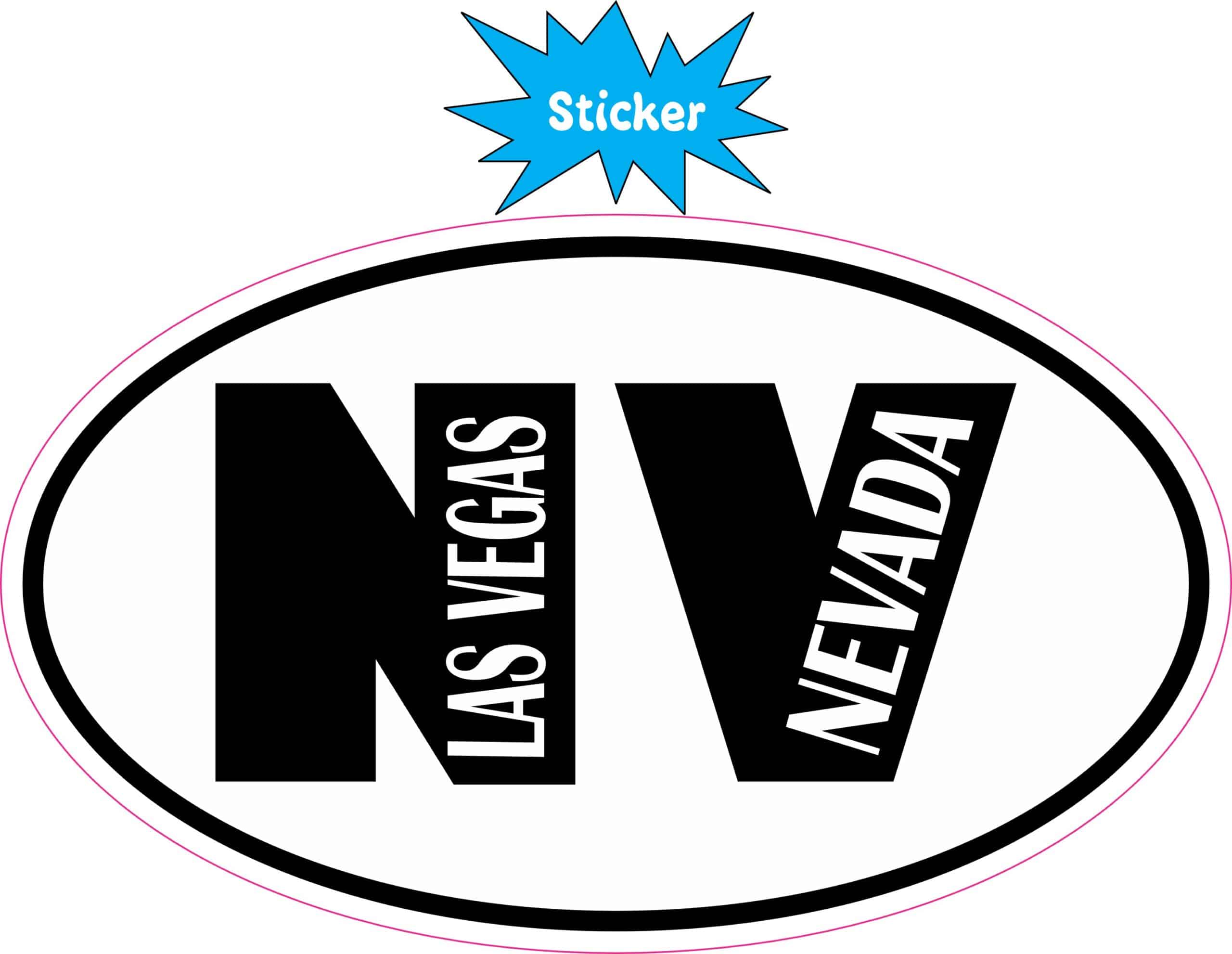 5in x 3in Oval NV Las Vegas Nevada Sticker