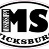 Oval MS Vicksburg Mississippi Sticker