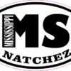 Oval MS Natchez Mississippi Sticker