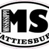 Oval MS Hattiesburg Mississippi Sticker