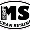Oval MS Ocean Springs Mississippi Sticker