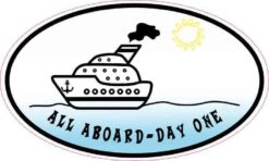 Oval All Aboard - Day One Sticker