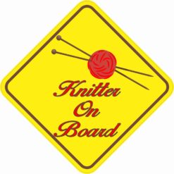 Red Knitter On Board Sticker