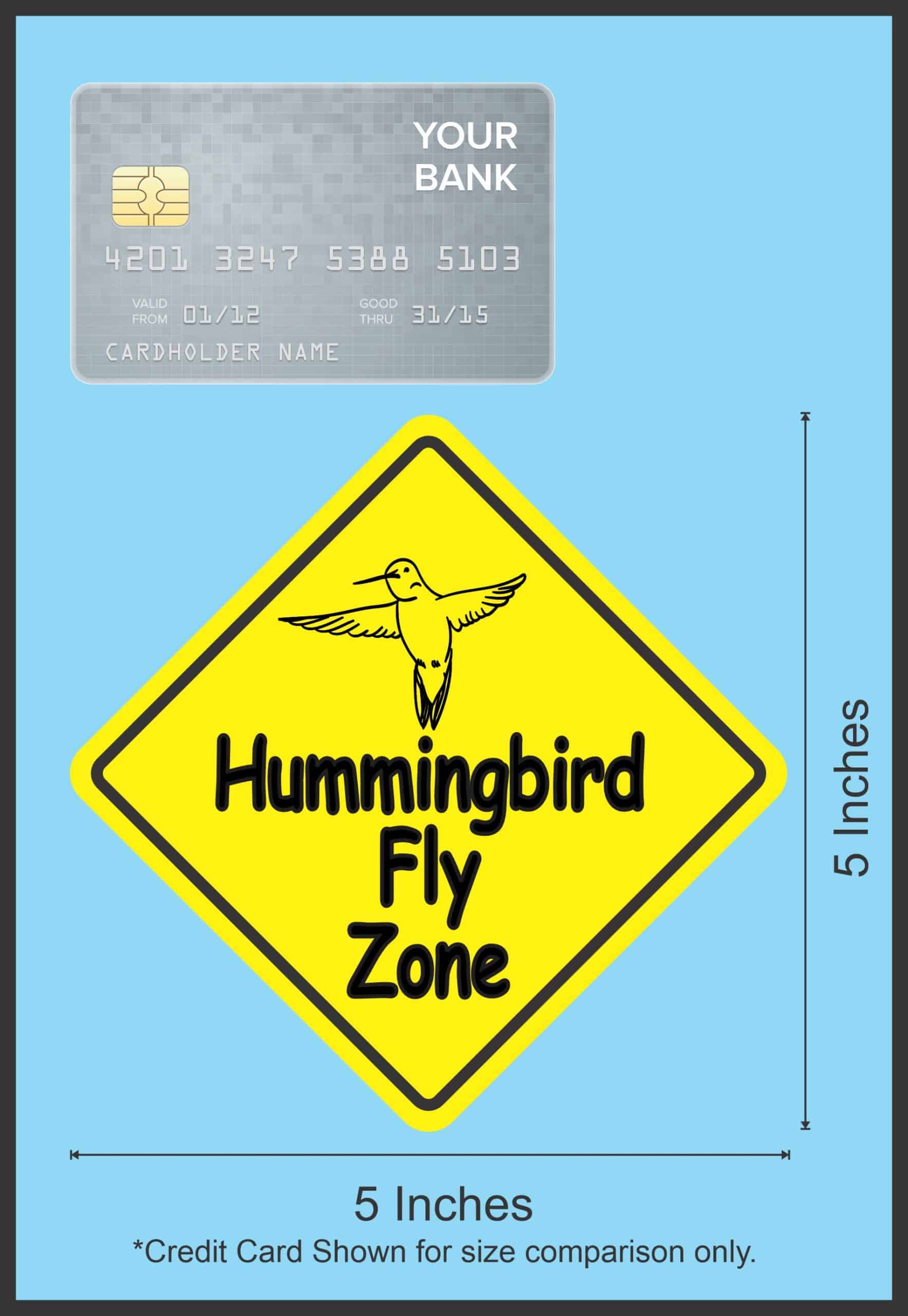 5in x 5in Hummingbird Fly Zone Magnet - Image 4
