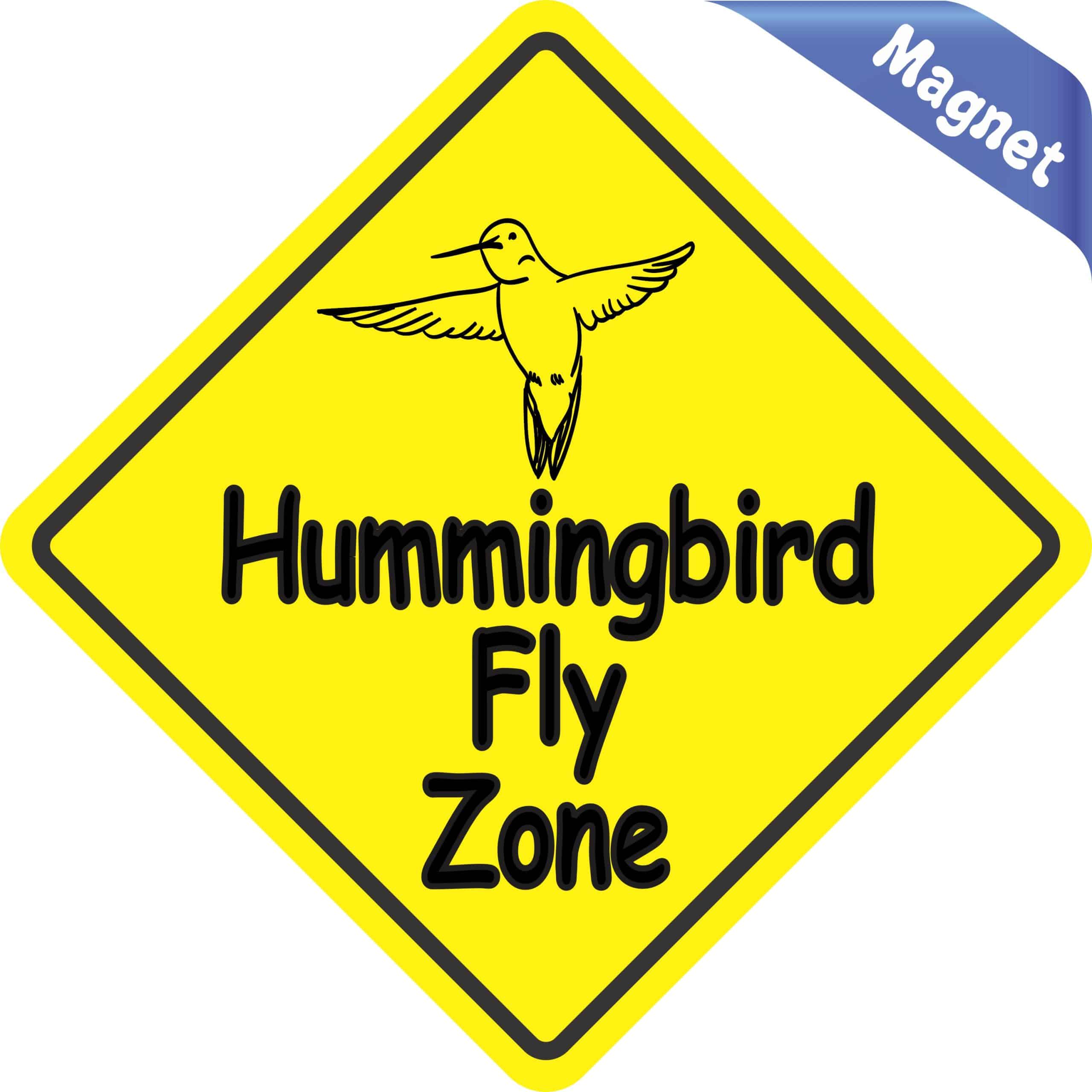 5in x 5in Hummingbird Fly Zone Magnet - Image 3