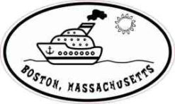 Cruise Ship Oval Boston Sticker