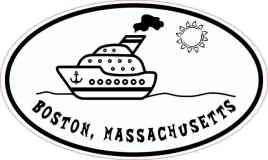 Cruise Ship Oval Boston Sticker