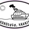 Cruise Ship Oval Honolulu Sticker