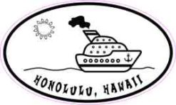 Cruise Ship Oval Honolulu Sticker