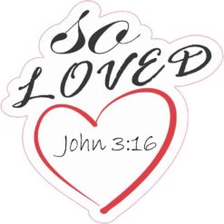 White So Loved John 3:16 Sticker