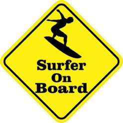 Silhouette Surfer On Board Sticker