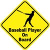 Baseball Player On Board Sticker