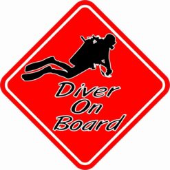 Red Diver On Board Sticker
