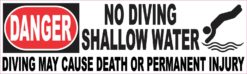 No Diving Shallow Water Magnet