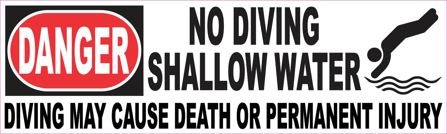No Diving Shallow Water Magnet