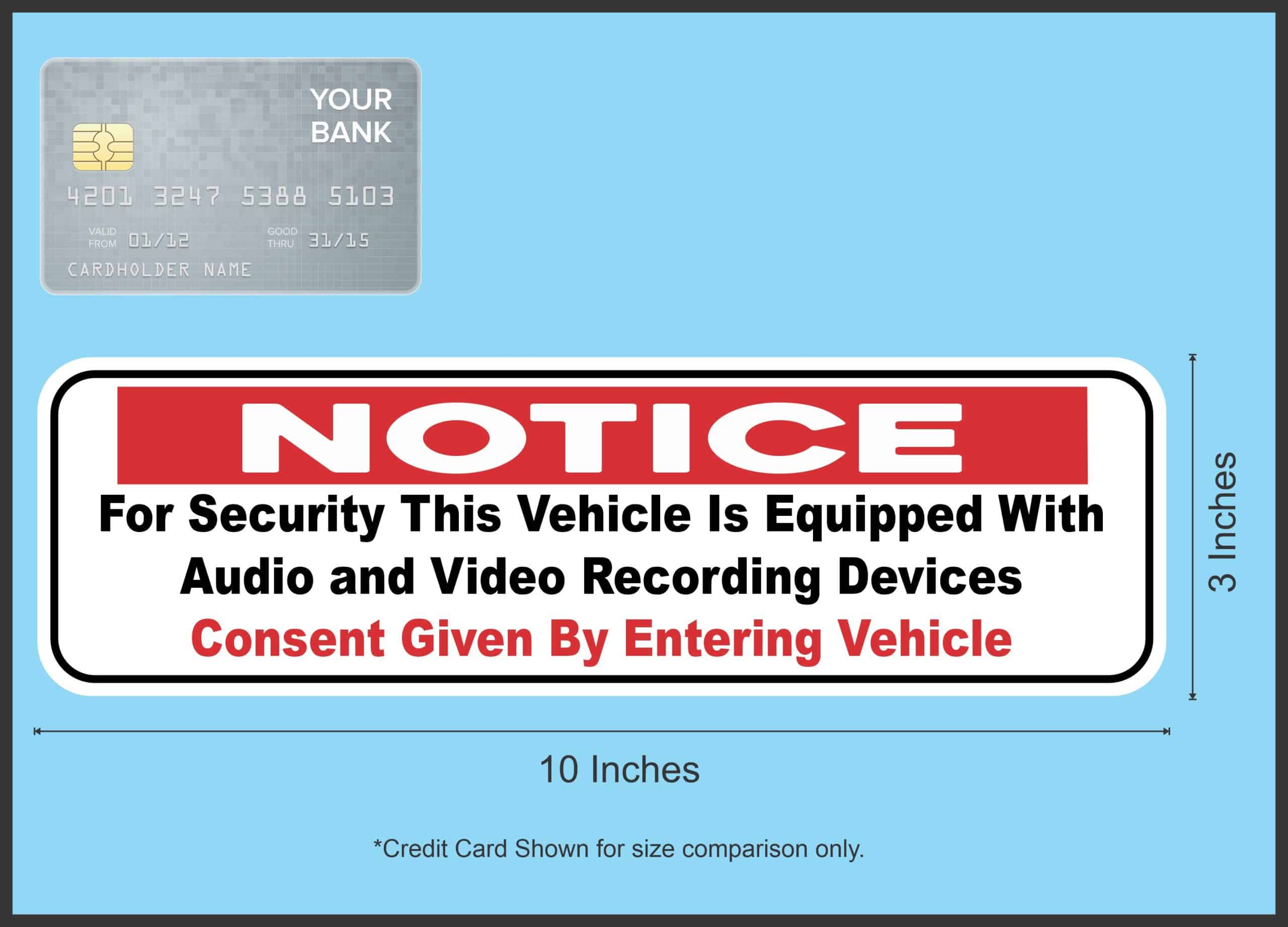 10in x 3in Audio and Video Recording Consent Magnet - Image 4