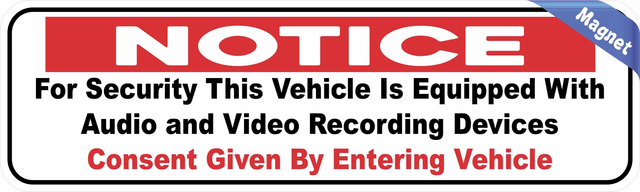 10in x 3in Audio and Video Recording Consent Magnet - Image 2